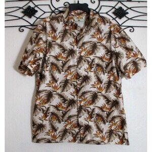 Island Shores Men's M Button Up Shirt Multicolored Floral Short Sleeve